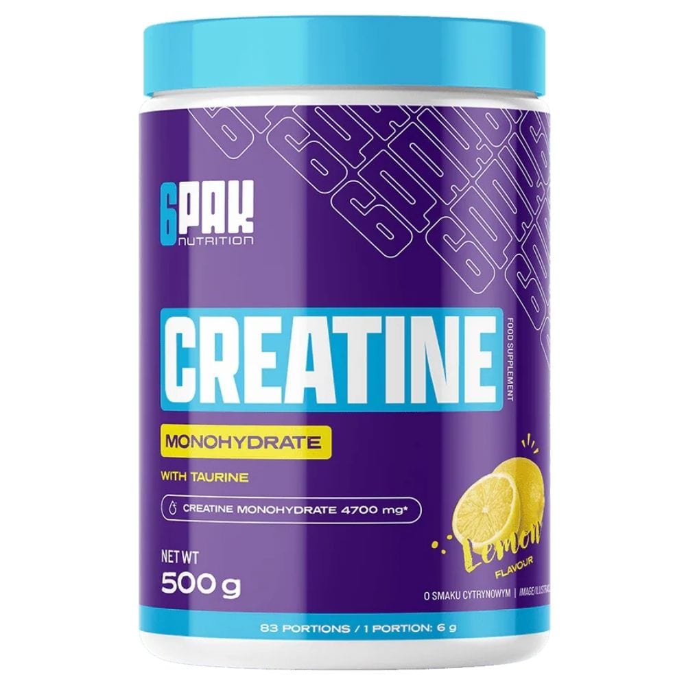 6PAK Creatine Monohydrate, Lemon Flavour - 500 g
