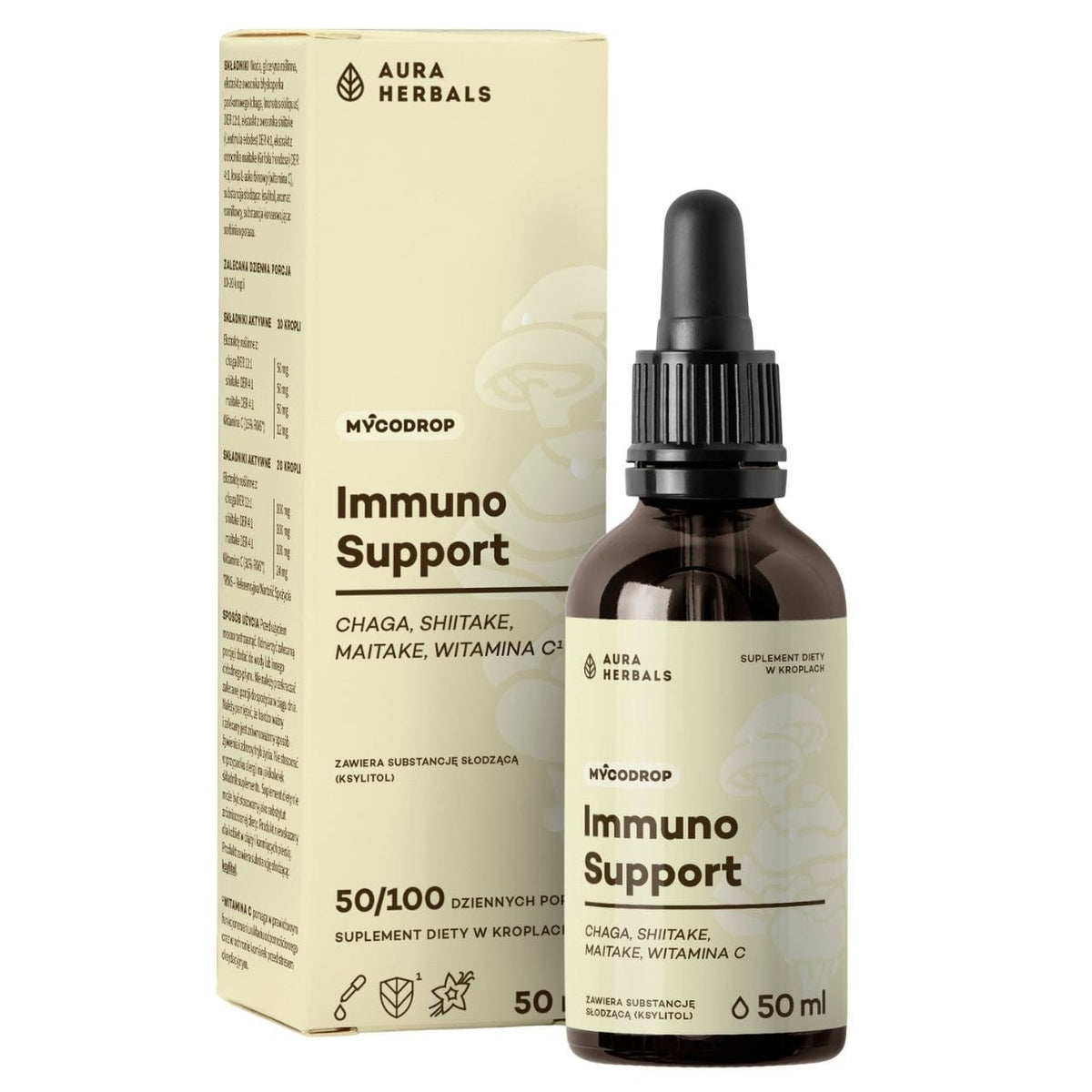 Aura Herbals Mycodrop Immuno Support, Vanilla - 50 ml
