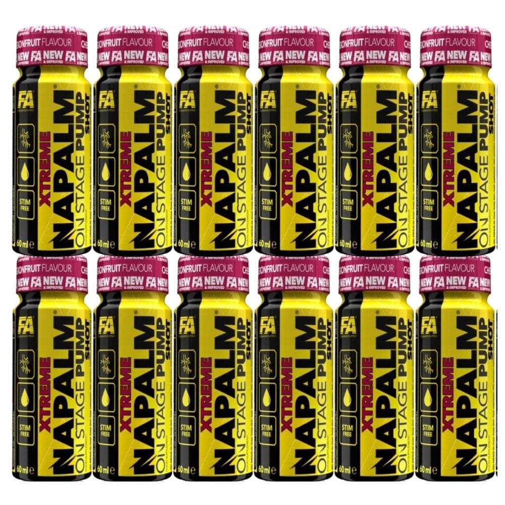 Fitness Authority NAPALM On Stage Pump Shot, Cherry-Passion Fruit - 12 Pieces