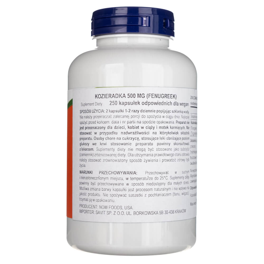 Now Foods Fenugreek 500 mg - 250 Veg Capsules