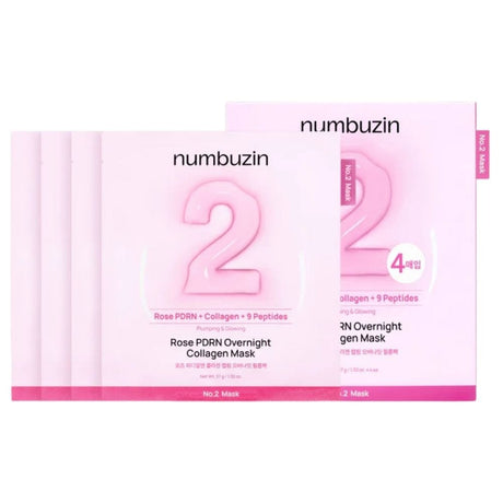 Numbuzin No.2 Rose PDRN Overnight Collagen Mask - 4 Pieces