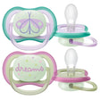 Philips Avent Ultra Air Nighttime Pacifier, 0-6 Months, Girl - 2 Pieces