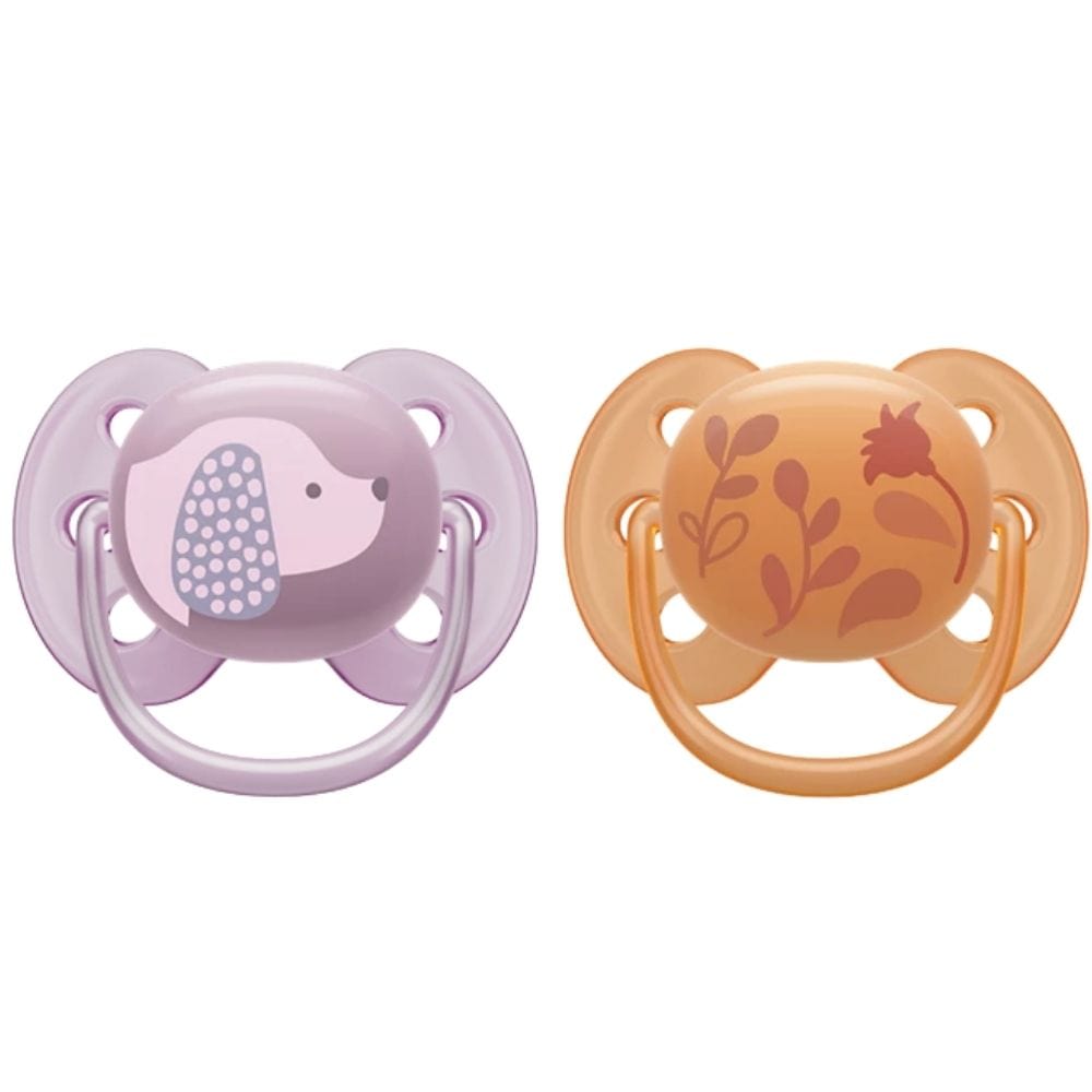 Philips Avent Ultra Soft Pacifier, 6-18 Months, Gril - 2 Pieces