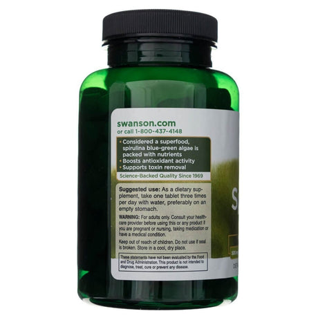 Swanson Spirulina 500 mg - 180 tablettia