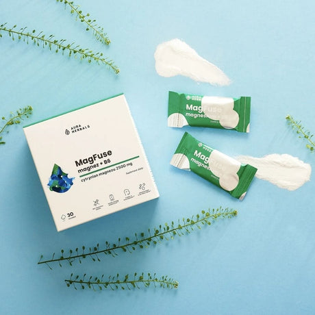 Aura Herbals MagFuse: Magnesium + B6, Mango - 30 Sachets