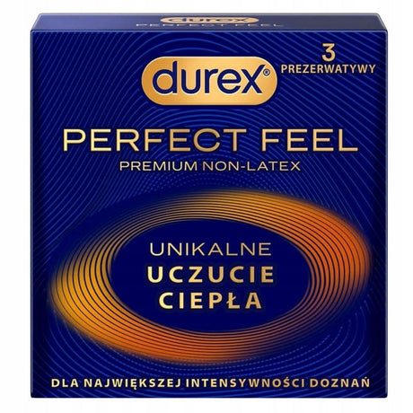 Durex Perfect Feel Condoms with Warming Effect, Latex-Free - 3 Pieces