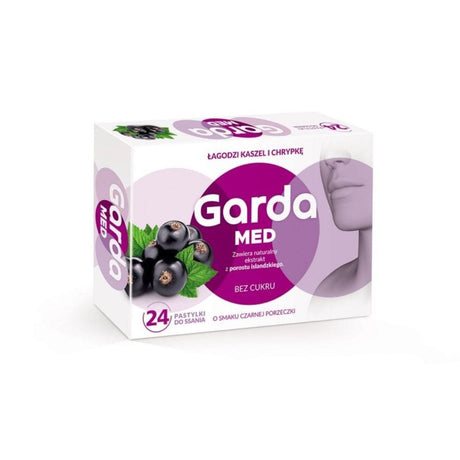 Garda Med, Blackcurrant Flavored Throat Lozenges - 24 Lozenges