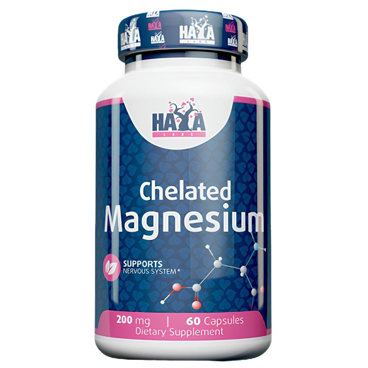 Haya Labs Chelated Magnesium 200 mg - 60 Capsules