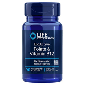 Life Extension BioActive Folate & Vitamin B12  - 90 Veg Capsules