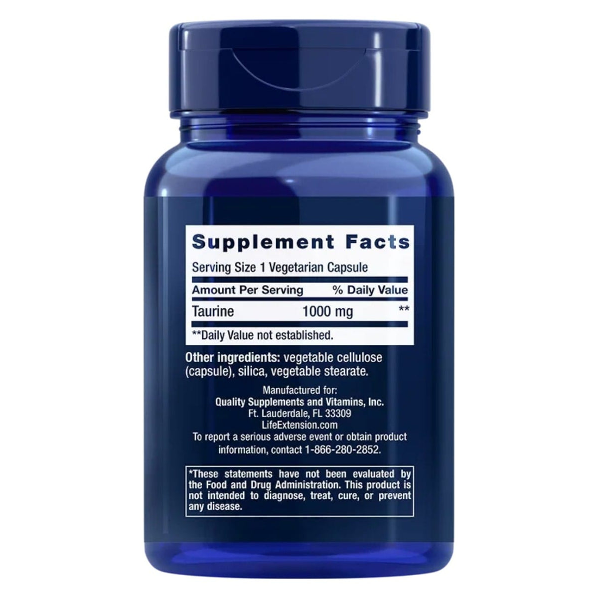 Life Extension Taurine 1000 mg - 90 Capsules