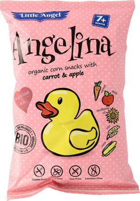McLloyd's Little Angel Angelina Corn Crisps, Carrot and Apple - 4x15 g