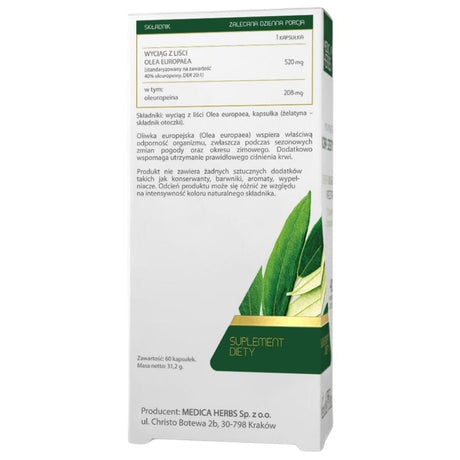 Medica Herbs Olive Leaf Forte - 60 Capsules