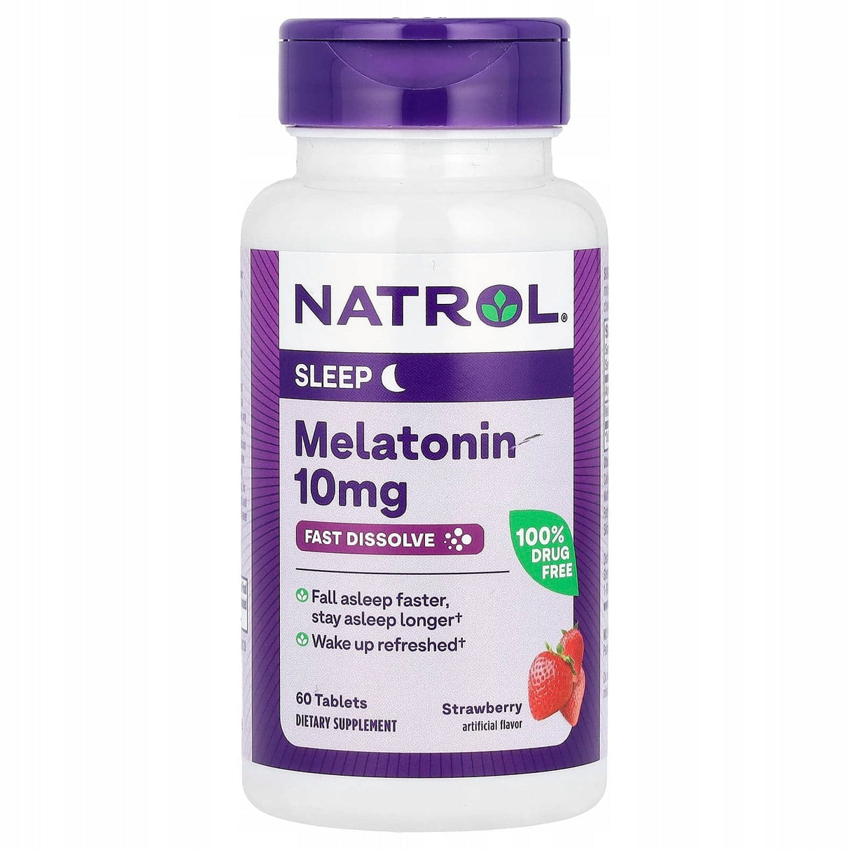 Natrol Melatonin 10 mg Fast Dissolve, Strawberry - 60 Tablets