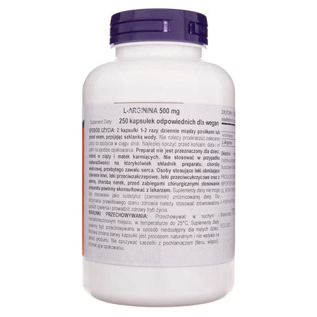 Now Foods L-Arginine 500 mg - 250 Veg Capsules