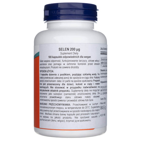 Now Foods Selenium 200 mcg - 180 Veg Capsules