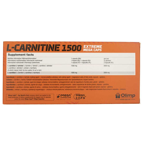 Olimp L-Carnitine 1500 Extreme Mega Caps - 120 Capsules