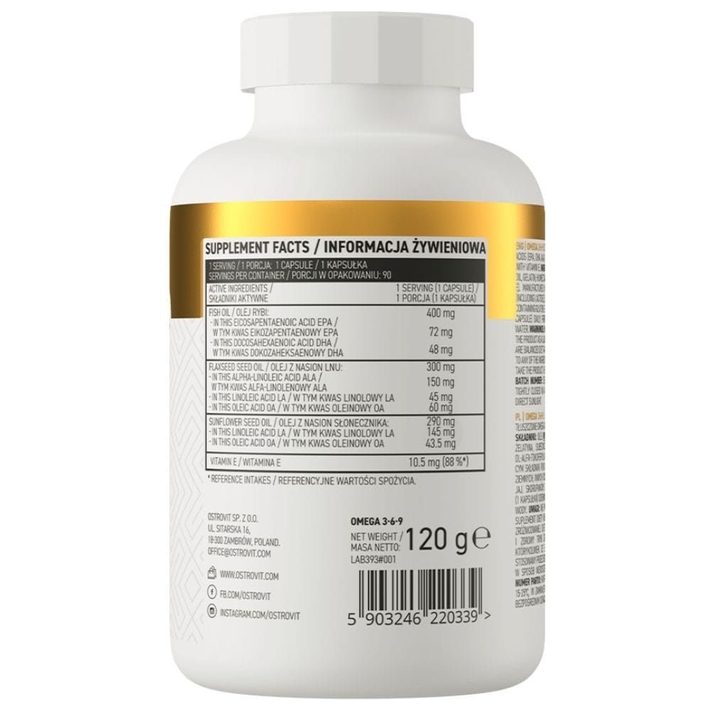 OstroVit Omega 3-6-9 - 90 Capsules