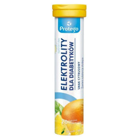 Protego Electrolytes for Diabetics, Orange-Lemon - 20 Effervescent Tablets