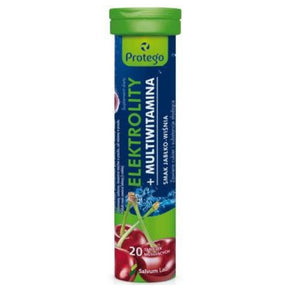 Protego Electrolytes + Multivitamin, Apple-Cherry - 20 Effervescent Tablets