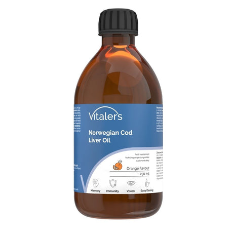 Vitaler's Omega-3 Norwegian Cod Liver Oil 1250 mg, Orange - 250 ml