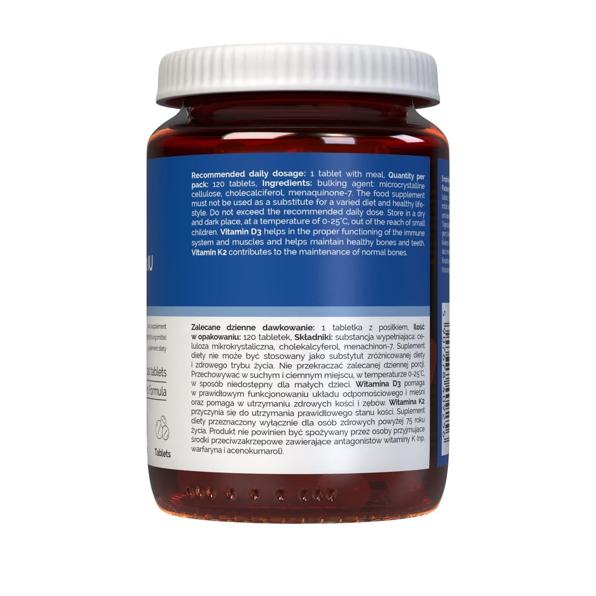Vitaler's Vitamin D3 4000 IU + K2 MK-7 100 mcg - 120 Tablets