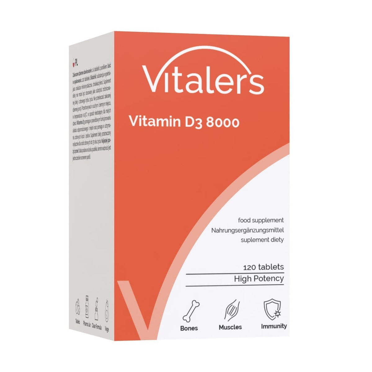 Vitaler's Vitamin D3 8000 IU - 120 Tablets