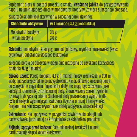 WK DZIK Creatine Monohydrate Sour Apple - 369 g