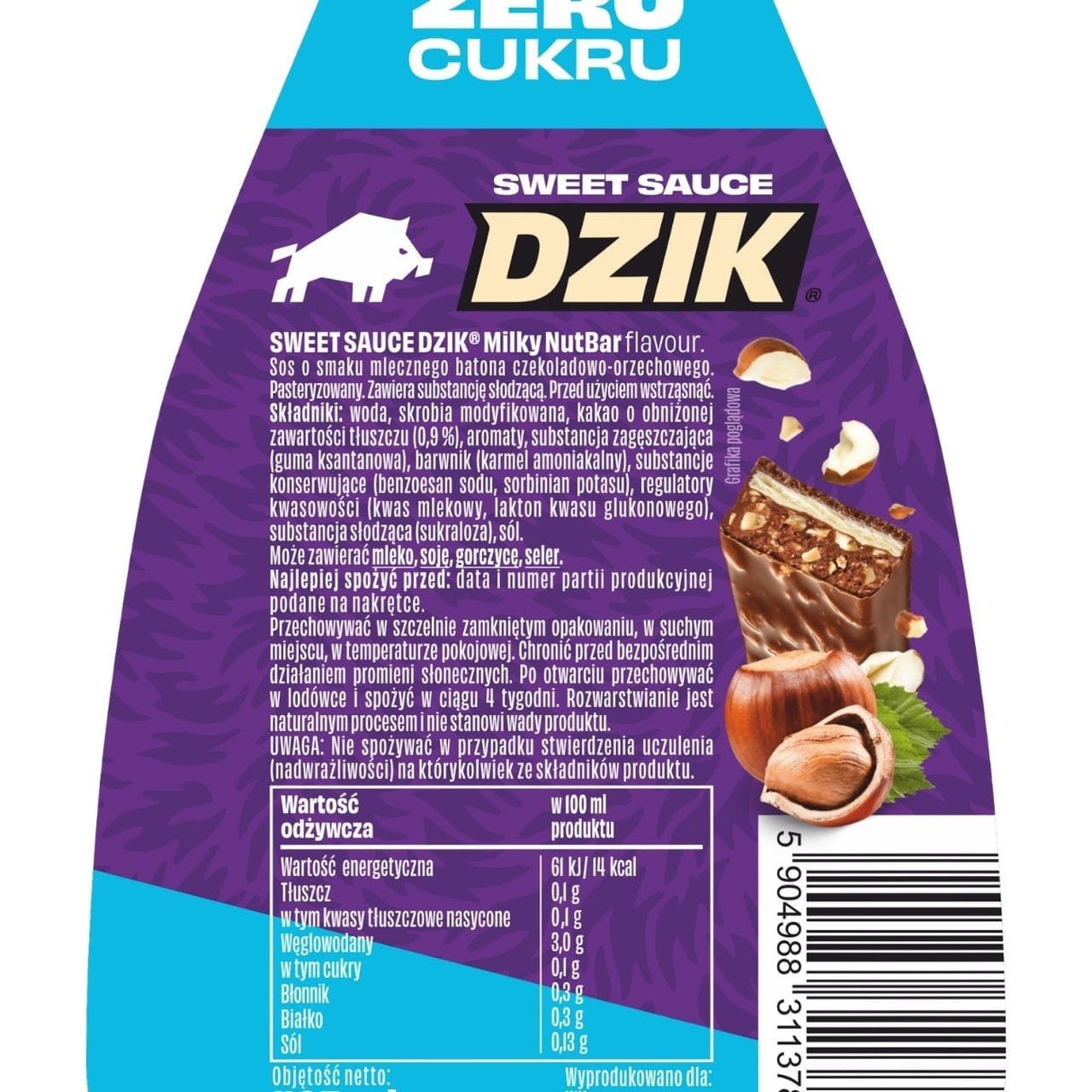 WK DZIK Zero Sauce Milky Nutbar - 425 ml