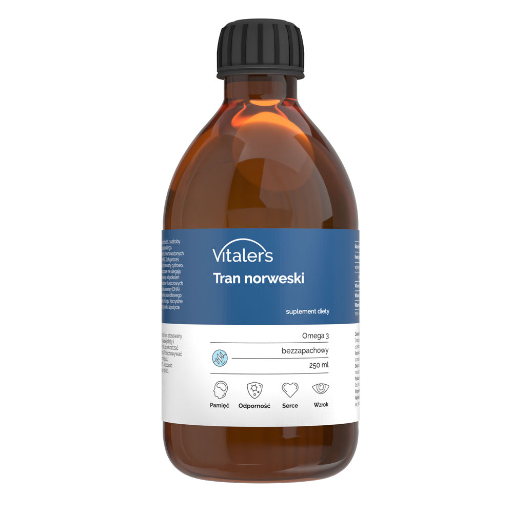 Vitaler's Omega-3 norjalainen kalanmaksaöljy, UNS sentin maku 1200 mg - 250 ml