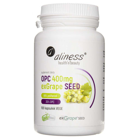 Aliness OPC exGrape SEED® Grape Seed Extract 400 mg - 100 Veg Capsules