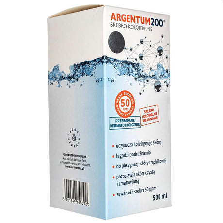 Aura Herbals Argentum 200 Colloidal Silver 50 ppm - 500 ml