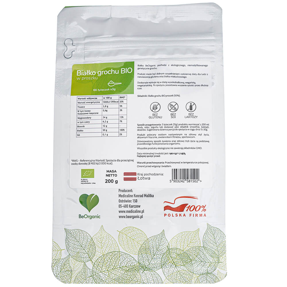 BeOrganic Pea Protein Powder - 200 g