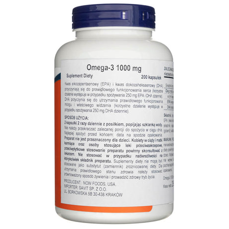 Now Foods Omega-3, 180 EPA / 120 DHA - 200 Softgels