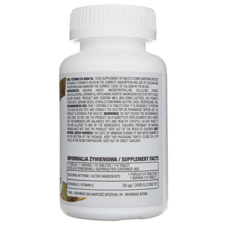 Ostrovit Vitamin D3 8000 IU - 200 Tablets