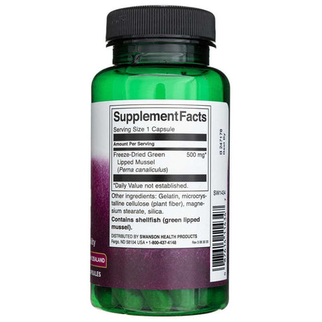 Swanson Green Lipped Mussel 500 mg - 60 Capsules